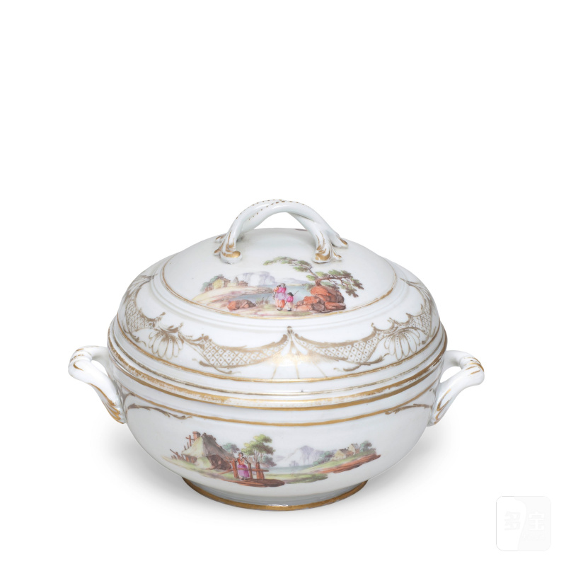 A documentary Etiolles porcelain ecuelle and cover, dated 1770